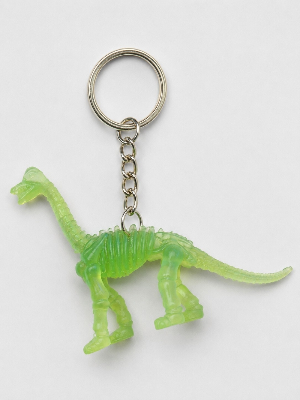 Neon Green GLOW IN THE DARK 💚 Dinosaur Skeleton Keychain Bag Charm